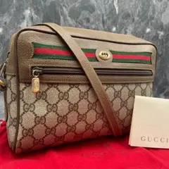 ✨美品✨GUCCI GG シェリーライン ショルダーバッグ ベージュ レザーロゴ