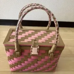 ♡ピンクとベージュのかごバッグ♡可愛い♡早い者勝ち