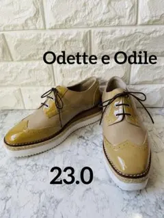 Odette e Odile ウィングチップ レースアップ 23cm ベージュ