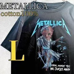 高品質 METALLICAメタリカ新品 ロックTシャツ綿100%男女兼用 L 黒