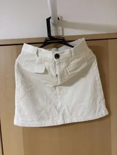 GU コーデュロイ ミニスカート ホワイト L