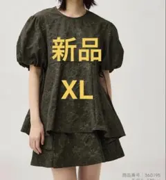 新品　GU バルーンスリーブチュニック by rokh ダークグリーン XLのサムネイル
