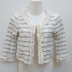 最終！リッチミーニューヨーク フリルノーカラージャケット カーディガン ボレロ