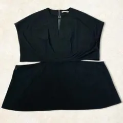 【LUCA】ウエスト カットアウト サイドボタン ペプラム トップス F