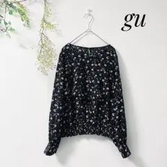 gu 花柄 フラワー プリント カットソー ブラウス 総柄 カジュアル