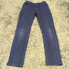 ユニクロ　ヒートテック　デニム　140　細身　ストレッチ　暖パン