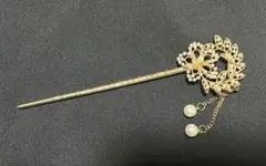 花とパールのかんざし