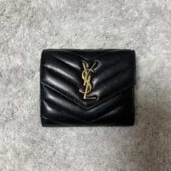 SAINT LAURENT 三つ折り財布 ブラック キルティング カサンドラのサムネイル