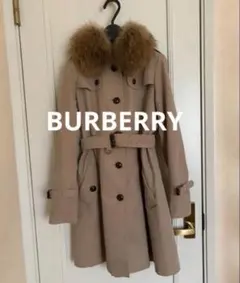 burberry トレンチコート　ロングコート　ファー　ベージュ　ノバチェック