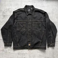 00s karl kani デニムジャケット ブラックデニムビックサイズ XL