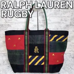 美品　ラグビーラルフローレン　ヴィンテージ感たっぷりな収納力のあるトートバッグ RALPH LAUREN RUGBY 新品 TOTE BAGラグビー ラルフローレン