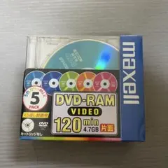 맥셀 DVD-RAM 120분 5 컬러 믹스 5 디스크 팩