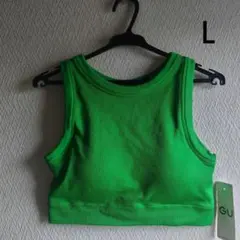 GU アクティブ　クロップドタンクトップ　スポブラ