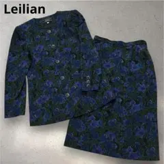 Leilian レリアン ジャケット スカートスーツ セットアップ 花柄 9号