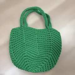 編みバッグ　グリーン