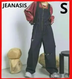ジーナシス JEANASIS カットアウトデニムサロペット S ブラック 黒