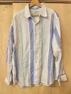 【大きめサイズ】トミーバハマ　ストライプシャツ　長袖　オシャレ