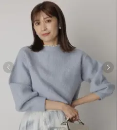 (美品)アプワイザーリッシェ♡パールネッククロップドニット