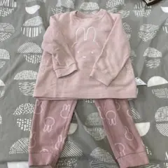 UNIQLO ミッフィーちゃんフリースパジャマセット 100cm ピンク　女の子