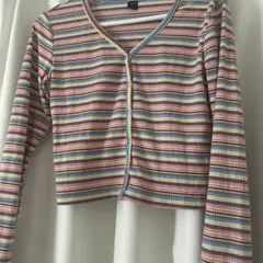 SHEIN マルチボーダー 長袖カットソー