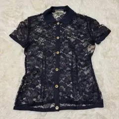 美品 サルヴァトーレフェラガモ 半袖ブラウス ノーカラーブラウス レディース SIZE 38 (S) Salvatore Ferragamo 美品 サルヴァトーレフェラガモ 半袖ブラウス ノーカラーブラウス