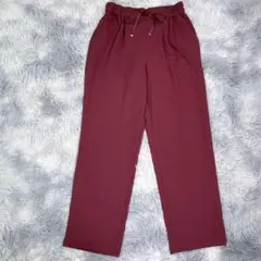 dreskip【M】イージーパンツ　エンジ　カジュアル　レディース　薄手