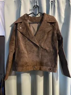 ブラウン スエード ライダースジャケット