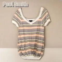 1500□5456Paul Smith BLACK ポールスミス 半袖ニット Mのサムネイル