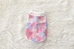 ＊ハンドメイド犬服＊接触冷感メッシュ・バンダナパッチワーク風タンクトップ