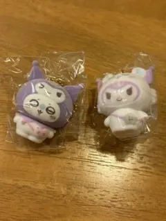 『新品』ちいかわサンリオ　フロッキーマスコットチャーム　クロミ×モモンガセット