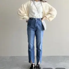 【LOWRYS SFARM】フロントスリットパンツ