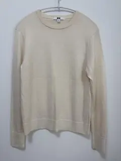 UNIQLO メリノクルーネックセーター/オフホワイト/S