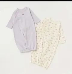 2WAYオール2枚組 ラベンダー・クリーム