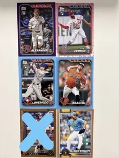 Topps MLB シリアルナンバーカード 6枚セット