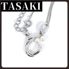 TASAKI　タサキ　2粒　パール　ネックレス　本真珠　シルバー　4.5mm