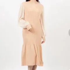 SAISON DE PAPILLON シアードッキングニットワンピース