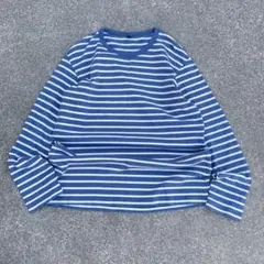 00s OLD UNIQLO ロンT ボーダー ブルー× ホワイト y2k XL