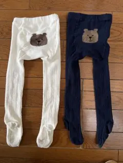 babyGap クマ刺繍タイツ 4-5歳用 2色セット