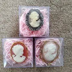 カメオブローチ ３点まとめ アンティーク