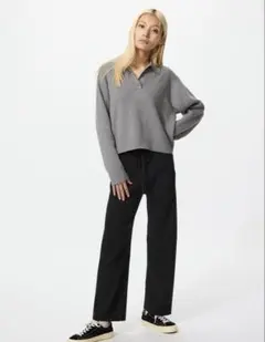 ユニクロ ウォッシャブルニットリブパンツ