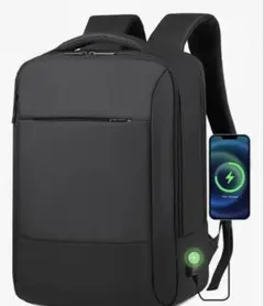 大容量 ブラックリュック USB充電ポート付き