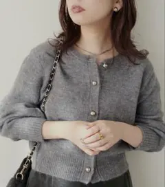 natural couture ZOZO限定 ころりん釦クルーネックカーデ