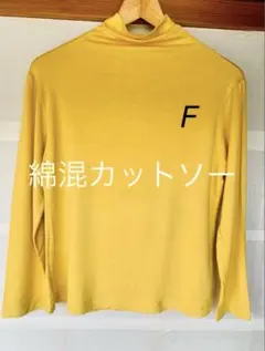 カットソー　レーディス　綿混　インナー　トップス　ハイネック　Tシャツ長袖F