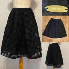 MUSE Deuxieme Classe スクエアレース　フレアスカー黒　36のサムネイル