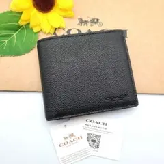 COACH 折り財布 新品 ブラック 新作 お札入れ 小銭入れ ユニセックス