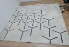 美品 Living Rug collection ベージュラグ190 x 190