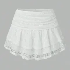 白 スカート レース ホワイト