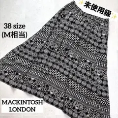 美品✨マッキントッシュロンドン 総柄ロングフレアスカート M ポリエステル 黒系のサムネイル
