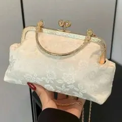 パーティーバッグ がま口 2way 花柄 結婚式 二次会