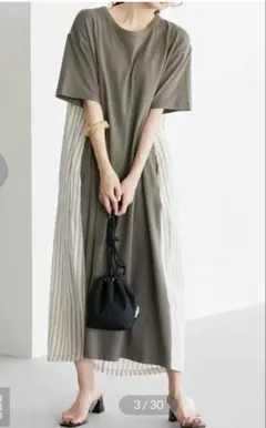 【新品未使用】AMERICAN HOLIC ストライプドッキングワンピース